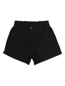 Peter England Girls Black Cotton Shorts