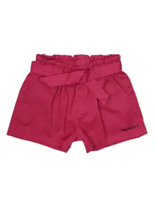 Peter England Girls Red Cotton Shorts