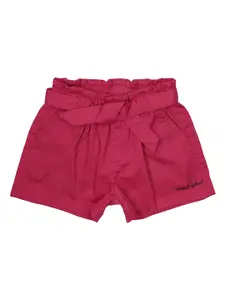 Peter England Girls Pink Cotton Shorts