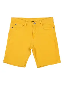 Peter England Boys Yellow Cotton Shorts