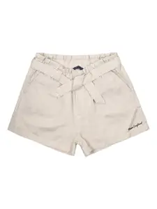 Peter England Girls Cream Cotton Shorts