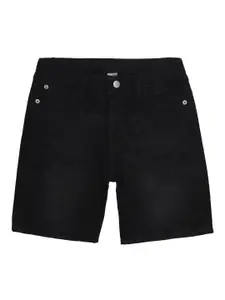 Peter England Boys Black Cotton Denim Shorts