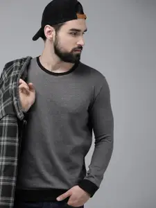 The Roadster Lifestyle Co. Men Charcoal Grey Solid Sweatshirt