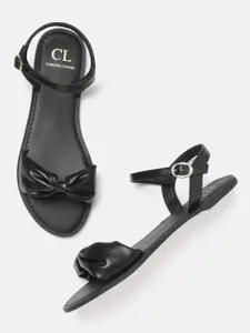 Carlton London Women Open Toe Flats with Bow Detail