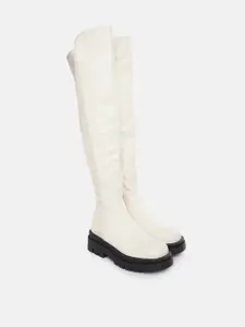 Carlton London Women High-Top Knee Length Chunky Boots