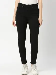Pepe Jeans Women Black Skinny Fit High-Rise Cotton Jeans
