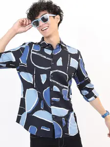 HIGHLANDER Men Slim Fit Printed Cotton Casual Shirt