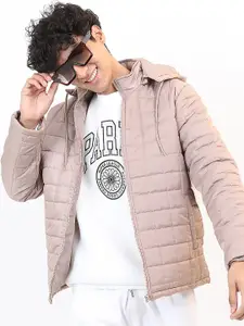 HIGHLANDER Men Brown Hooded Puffer Jacket