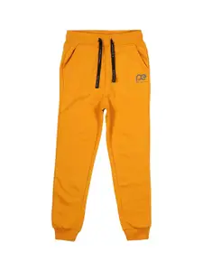 Peter England Boys Mustard Yellow Solid Joggers