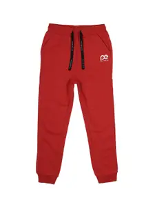 Peter England Boys Red Solid Joggers