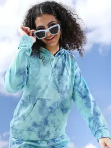 Tokyo Talkies Women Pink Printed Hooded Sweatshirt