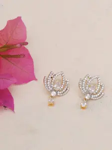 Voylla Silver Plated Floral Studs Earrings