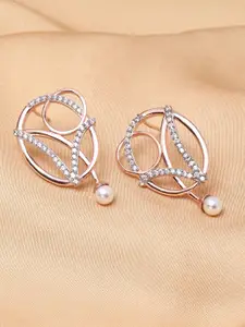 Voylla Rose Gold Contemporary Studs Earrings