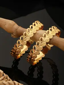 Saraf RS Jewellery  Set Of 2 Gold-Plated Filgree Bangles