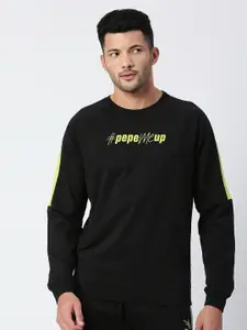 Pepe Jeans Men Black Solid Sweatshirt