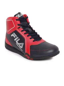 FILA Men Navy Blue High-Top Running Non-Marking Sport Shikai Shoes