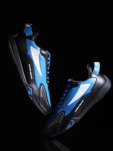 FILA Men Black & Blue Running Non-Marking Shoes