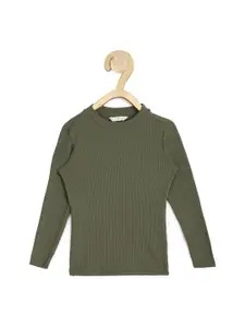 Peter England Girls Olive Green Pure Cotton Top