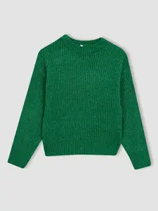 DeFacto Girls Green Ribbed Pullover