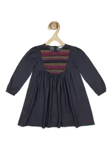 Peter England Grey A-Line Dress