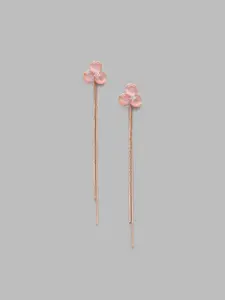 Globus Floral Rose Gold Plated Drop Earrings