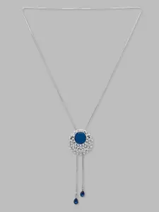 Globus Silver-Toned & Blue Silver-Plated Necklace
