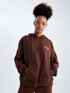 DeFacto Women Brown Hooded Sweatshirt