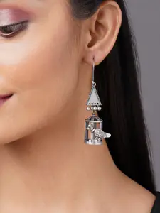 Binnis Wardrobe Silver-Plated Contemporary Drop Earrings