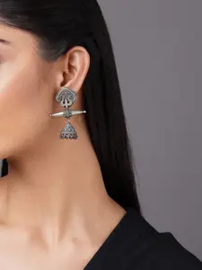 Binnis Wardrobe Silver-Plated Contemporary Drop Earrings