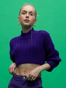 DeFacto Women Purple Crop Pullover