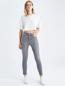 DeFacto Women Pure Cotton High-Rise Light Fade Jeans