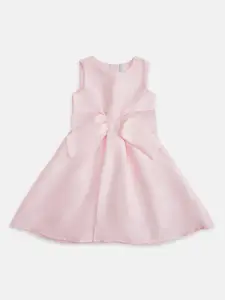 Pantaloons Junior Girls Pink A-Line Cotton Dress