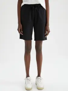 DeFacto Women Black Cotton Shorts