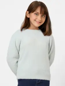 KIDS ONLY Girls Green Solid Cotton Pullover