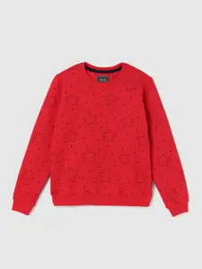 max Boys Coral Printed Cotton Sweatshirt