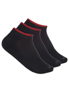 MARC Men Pack Of 3 Black Solid Ankle Length Socks
