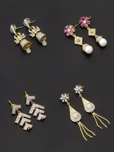 aadita Gold-Toned Contemporary Studs Earrings