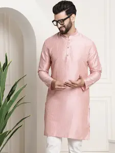 SOJANYA Men Woven Design Jacquard Straight Kurta