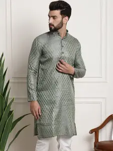 SOJANYA Men Woven Design Jacquard Straight Kurta