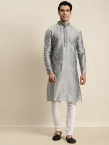 SOJANYA Men Ethnic Motifs Woven Design Jacquard Straight Kurta