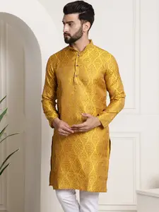 SOJANYA Men Woven Design Jacquard Straight Kurta