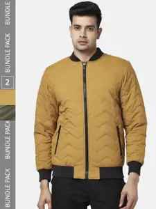 Urban Ranger by pantaloons Men Mustard Reversible Bomber Jacket