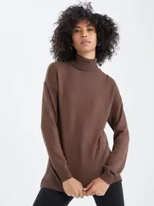DeFacto Women Brown Solid Sweatshirt