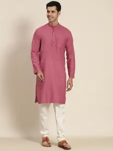 SOJANYA Men Coral Kurta with Churidar