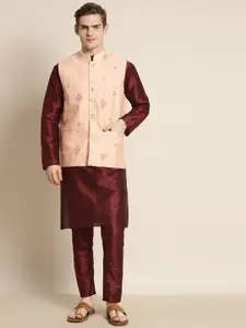 SOJANYA Men Mirror Work Kurta with Churidar