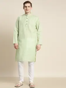 SOJANYA Men Green Kurta with Churidar