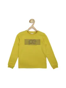 Peter England Boys Yellow Printed Sweatshirt