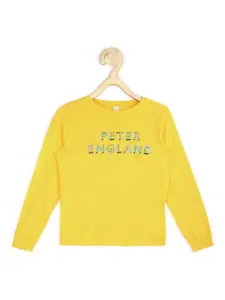 Peter England Boys Yellow Printed Sweatshirt