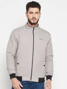 Camey Men Grey Colourblocked Lightweight Bomber Jacket