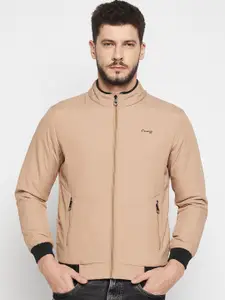 Camey Men Beige Lightweight Bomber Jacket